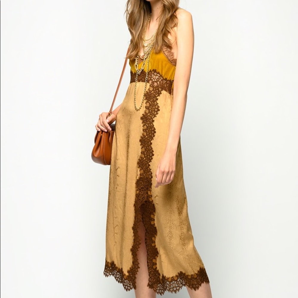 Pink new golden dress with tags